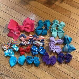 Girls Hair Bow Ties Bundle Lot Great condition